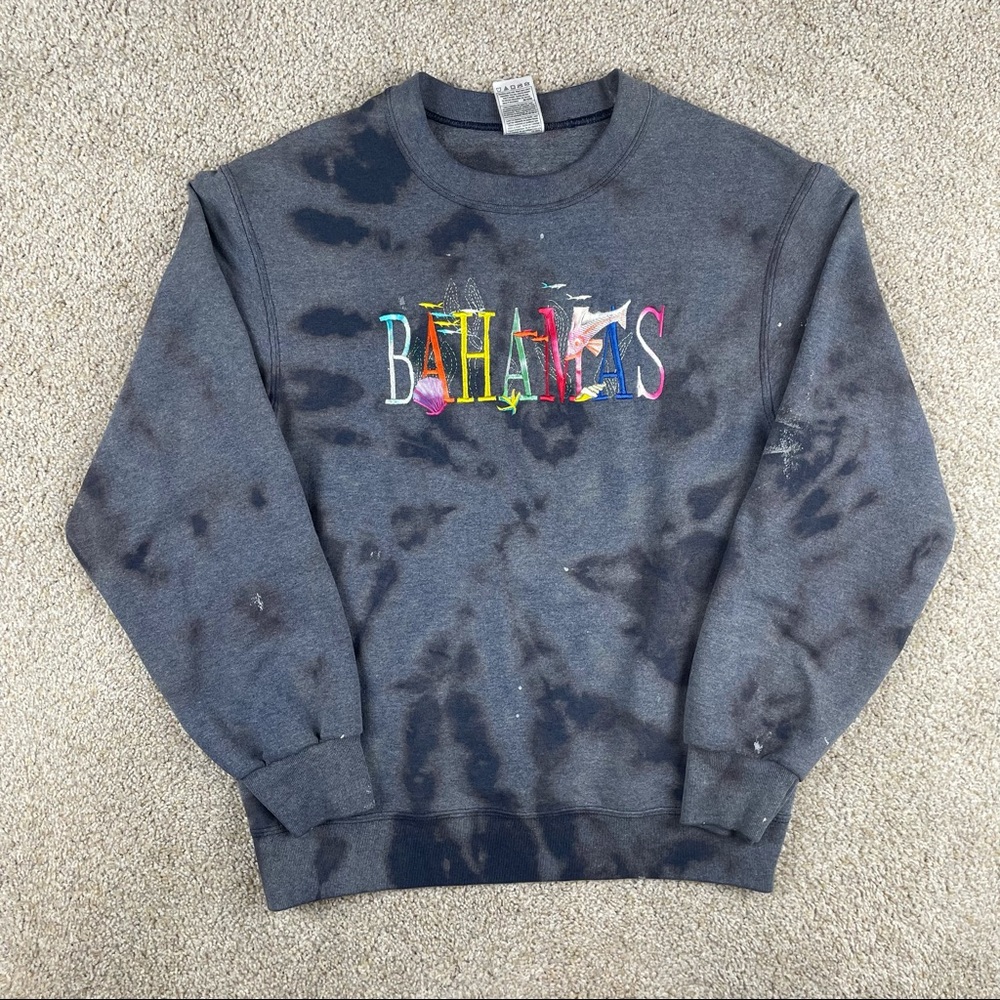 Bahamas tie dye colorful crewneck sweatshirt